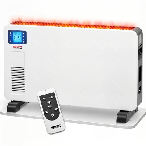 Hecht Elektroheizung (Brandneue Version) - Heizgerät für eine schnelle und wohlfühlende Wärme – Stromsparend - Mit 3 Leistungsstufen, Fernbedienung und Thermostat