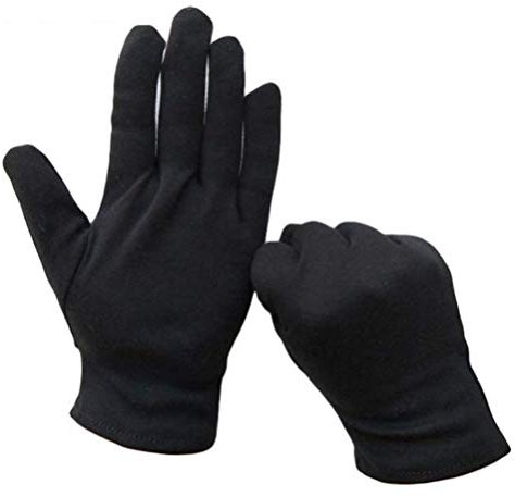Feuchtigkeitsspendende -Baumwollhandschuhe 12 Paar Schwarze Baumwollhandschuhe für Trockene Hände Spa-Lotionshandschuhe Kosmetikhandschuhe S