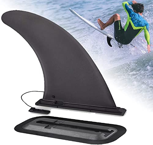 EIKEJI 9 Zoll Sup Finne,Abziehbare Sup Finne mit der Finnen Basis,Verstärkte Sicher Surfbrett Sup Finne,Universal Finne Sup Sup für Stand Up Paddle Board, Paddleboards, Longboard, Surfbrett, Surfboard