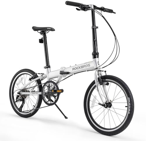 ROCKBROS Faltrad Klapprad 20 Zoll Aluminium, mit 8-Gang & Scheibenbremse, Tragbar & Kompakt für Unisex Herren Damen, Faltbares Fahrrad Folding Bike Klappfahrrad Grün