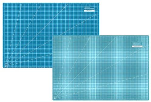 SEMPLIX Selbstheilende Schneidematte A1 aus PVC 90 x 60 cm, Türkis-Petrol | Bastelunterlage schnittfest, beidseitig mit cm/Inch-Skala, Nähmatte rutschhemmend für Nähen, Patchwork, Quilten und DIY