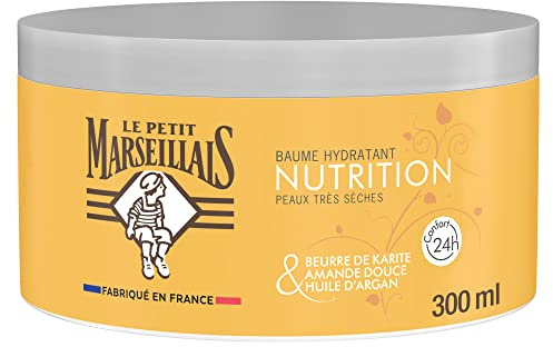 Le Petit Marseillais | Feuchtigkeitsbalsam Nutrition (300 ml Tiefe) - Körperbalsam für sehr trockene Haut Komfort 24h - Körperpflege mit Sheabutter, Süßmandel & Arganöl
