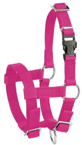 Kerbl Alpaka-Halfter, mit Klippverschluss, pink, Universalgröße, größenverstellbar, weiches Material, waschbar