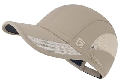 GADIEMKENSD Running Cap Mens Cooling Hats Summer Sun Hat Dri Fit Workout Hat Hiking Accessories for Golf Hiking Outdoor Camping Gym Tennis Travel Cycling Horse Fishing Walking Caps (Khaki, M)