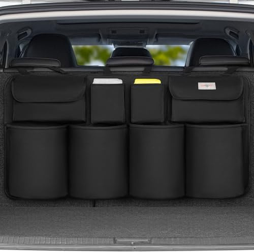 SURDOCA Kofferraum Organizer Upgrade-Version, Organizer Auto mit 8 GroÃŸe, Kofferraum Organizer Klett, kofferraumtasche, Auto Zubehör Innenraum