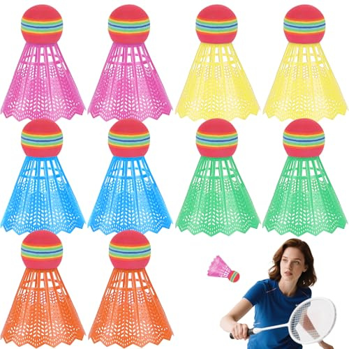 YeahBoom 10 Stück Federball Set Badminton Bälle,Nylon Badminton Bälle Set