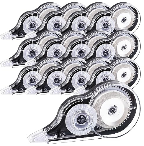 Lanjue Mini Korrekturroller 12 Stück, 12 m x 5 mm, Schwarz | Mit Schutzkappe, Präzise Anwendung, Sofort Überschreibbar, für Schule, Büro und Zuhause