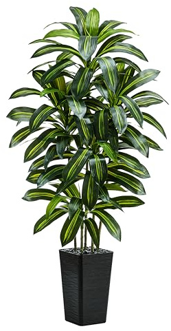 TNGGNT 180CM Künstliche Drachenbaum Pflanze, Kunstpflanzen Groß mit Schwarz Pflanzgefäß, Kunstbaum Drachenbaum Indoor Decor für Innendekor Wohnzimmer Schlafzimmer Büro Garten Haus Decor
