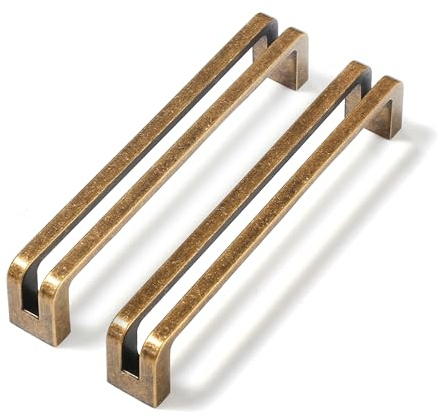 Frekibaz 6 Stück Schrankgriffe Vintage Möbelgriffe Messing 128mm Griffe Für Küchenschränke Türgriffe Küche Schranktürgriffe Schubladengriffe Griffe Möbel(Bronze,128mm