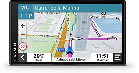 Garmin DriveSmart 66 MT-S – Navigationsgerät mit hellem 6 Zoll (15,2 cm) HD-Display, 3D-Europakarten mit Umweltzonen, Verkehrsinfos in Echtzeit via Garmin Drive App, Sprach- und Fahrerassistenz
