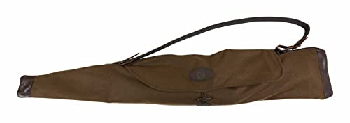EURO HUNT Elegantes Waffenfutteral 125cm, zusammenfaltbares Waffenholster, braun, mit Lederapplikationen, zur Aufbewahrung und Transport von Waffen geeignet