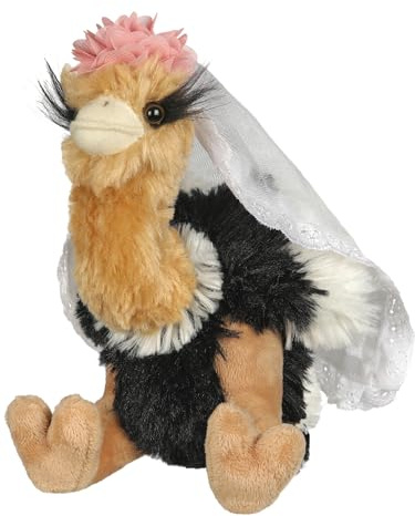 hM - Brautstrauß Johanna – Wurfstrauß Plüschtier - Vogel Strauß Kuscheltier - Brautstrauß zur Hochzeit oder als Junggesellinnenabschied Braut Geschenk - JGA Frauen oder Hochzeitsgeschenk - Team Braut