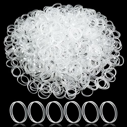 Hanyousheng 1000 Stück Haargummis Klein, Haargummis Mädchen, Mini Transparent Haargummi, Passend für Kinder Haar Zöpfen Hochzeitsfrisur, Kleine Dreadlocks