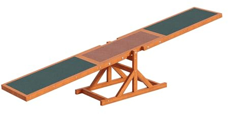 Wiltec Hundewippe 180x30x30cm für kleine & große Hunde zum Hundesport z.B. Agility Training, aus Holz, Spielerische Förderung der Kondition