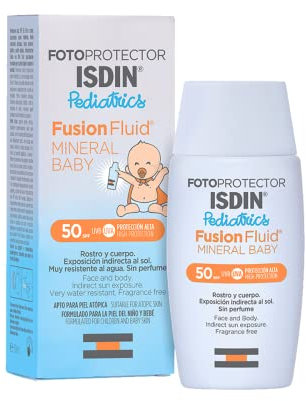 ISDIN Fotoprotector Mineral Baby Pediatrics Sonnencreme Gesicht LSF 50 (50ml) | 100% mineralischer Sonnenschutz, der speziell für die empfindliche Haut von Kindern und Babys entwickelt wurde