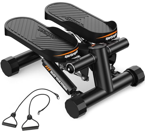 Sportsroyals Exercise Stair Stepper für Zuhause Testsieger– Up-Down Swing Stepper mit Power Ropes for Bein/Arm/Butt Training, Home Office Fitness Exercise