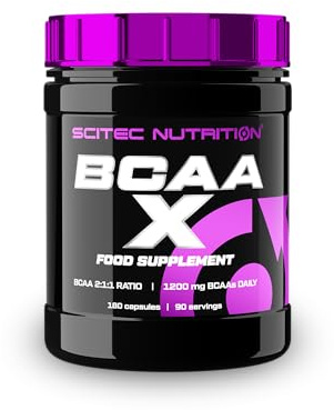 Scitec Nutrition BCAA-X - Verzweigtkettige Aminosäuren | Enthält ein 2:1:1-Verhältnis von Leucin, Isoleucin und Valin - praktische Kapseln rund ums Training - 180 Kapseln