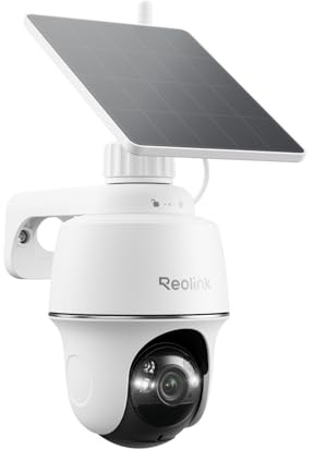 Reolink 5MP Solar-Sicherheitskamera Außen Kabellos Argus PT | 2,4/5 GHz WiFi-Akku-Kamera, 360° Schwenk-Neigung, Personen-/Fahrzeug-/Tiererkennung, lokaler Speicher ohne Gebühren
