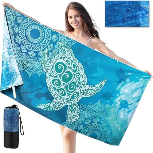joyoldelf Mikrofaser Strandtuch - 180 x 90cm Groß Sandfrei Schnelltrocknend & Leicht Strandhandtuch, Ideal für Frauen und Männer am Strand, Schwimmbad oder im Urlaub