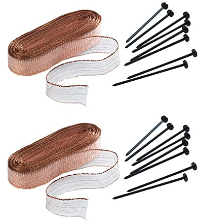 Maximex Schnecken-Stopp 8 m, 2er Set, Schutz vor Schnecken | einfach in der Handhabung, unauffällig im Gartenbild, 8 m Kupferband & 8 Erdnägel