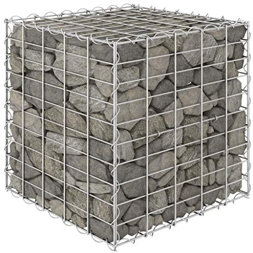 Xichuzi Würfel-Gabionen-Hochbeet Stahldraht 50x50x50 cm, Palettenrahmen, Hochteich, Gemüsebeet, Kräuterregal Balkon, Blumenbeet, Kräuterspirale, Tomatenbeet, Pflanzhochbeet - 145650