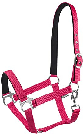 Start Halfter Pferd – Stallhalfter & Weidehalfter für Pony, Vollblut, Warmblut – verstellbar & neoprengefüttert – Lined Halfter für Pferde mit Komfort & Passgenauigkeit (Rosa, Cob (Vollblut))