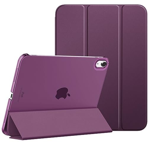 MoKo Hülle für iPad (A16) 11. Generation, iPad 10. Gen, Purpurschwarz | Für iPad11/10.9 Zoll Hülle 2025/2022,Schlanke Stand Schutzhülle mit Hart PC Transluzenter Rückseite, Unterstützt Touch ID