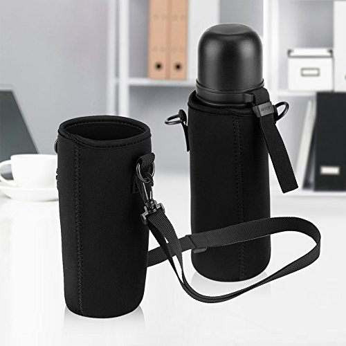 Isolierte Neopren Flaschenhülle mit abnehmbarem Schultergurt für Outdoor, Camping, Wandern und Angeln – perfekt als Wasserflaschenhalter unterwegs