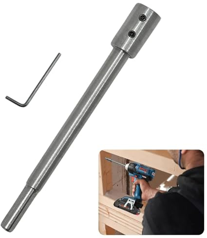 Greacesrio 170 mm Extra lang verlängerung für forstnerbohrer mit 3/8-Schaft, Bohrerverlängerung aus Kohlenstoffstahl, Verlängerungsschaft Für Besonders Tiefe Lochfräsungen und Durchbrüche