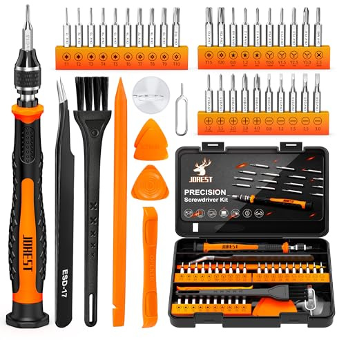 JOREST 40Pcs Feinmechaniker Schraubendreher Set, Mini Werkzeug Kit mit Torx T1 T2 T3 T4 T5, TR6 T7 T8 T9 T10 T15, Triwing Y00, Stern P2 P5, -1.0/2.0, usw, für Switch, PS4, Laptop, Xbox, Brillen, Uhren