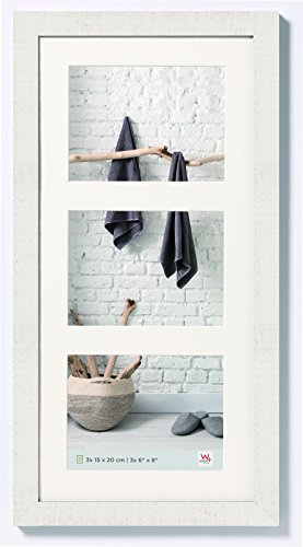 walther design Bilderrahmen polarweiss 3X 15x20 cm Galerie mit Passepartout, Home Holzrahmen HO352V