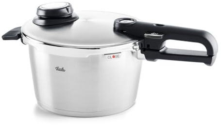 Fissler Vitavit Premium/Schnellkochtopf (4,5 L, Ø 22 cm) Edelstahl-Dampfkochtopf,4-Garstufen, inkl. Einsatz - Made in Germany, Induktion