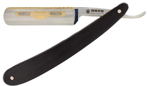 DOVO Rasiermesser PRIMA | Das Original Made in Solingen | Handgefertigte 5/8-Zoll Klinge, Ebenholzgriff, Rundkopf & Vollhohlschliff
