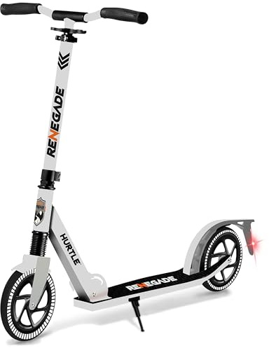 Hurtle Cityroller- mit XXL-Rädern, Roller Klappbar bis 100 kg – Höhenverstellbar mit Tragegurt, Trittbremse und Ständer für Schulweg Freizeit und Stadtverkehr, für Kinder Jugendliche Erwachsene