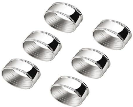 Stoffserviettenring oval 6er-Set 5,5x4,2cm versilbert, Silber