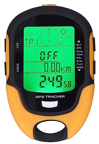 Fockety GPS-Barometer, IPX4 Wasserdichter Multifunktionaler Höhenmesser, Kompass, Wettervorhersage-Thermometer, Luftdrucktester mit Hochpräzisem Sensor, LED-Taschenlampe, Aufzeichnung