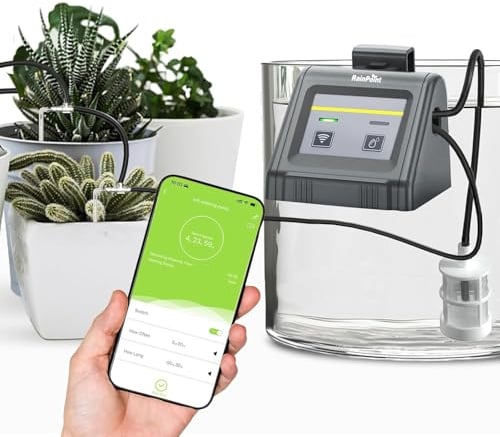 RAINPOINT WiFi Automatisches Bewässerungssystem, Einstellbare Wassermenge, APP-Fernbedienung Automatische Bewässerung für Zimmerpflanzen, Balkon, Tropfbewässerungsset für bis zu 10 Topfpflanzen