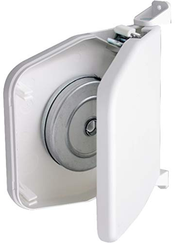 Schellenberg 50151 Rolladen Gurtwickler Aufputz aufklappbar, System Mini, 180° schwenkbar, Lochabstand 15,5 cm Aufschraubwickler kann geöffnet werden, Weiß