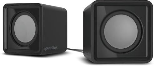 Speedlink TWOXO Stereo PC Speaker - aktive PC Lautsprecher mit 3,5mm Klinkenstecker, 10W, kleine PC Boxen für Desktop, Notebook, Laptop, kabelgebunden, schwarz
