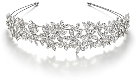 Hochzeitsdiadem aus Strass in Blumenoptik von Ever Faith