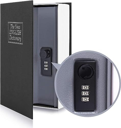 Buchtresor mit Kombinationsschloss, Ohuhu Buchsafe mit Zahlenschloss, Tresor für Zuhause, Book Safe Buch Tresor im Bücherregal für Schlüssel, Geld und Schmuck, Geschenk für Familie Freunde