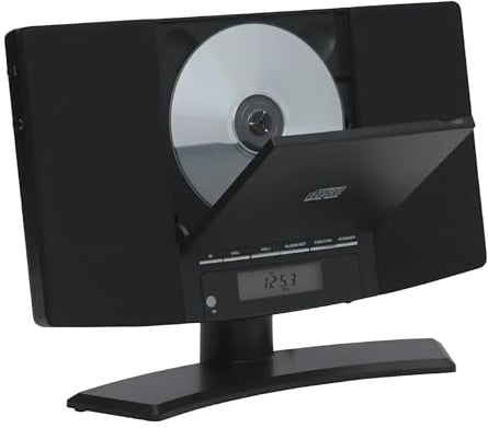 Denver Musik-Center (vertikaler CD-Player mit LCD-Display, AUX-In, Wandhalterung, Weckerradio) schwarz