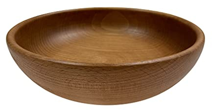EFO Holzschale 20 cm | Holzschüssel aus natürlichem Buchenholz im rustikalen Stil | Salatschüssel Holz für Snacks, Obst oder Deko | Obstschale Buchenholz dekorativ und langlebig | Natürliches Holz