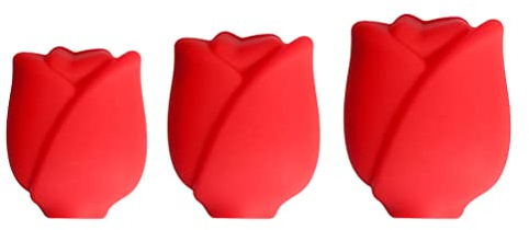 YolieraArt Wiederverwendbare Silikon-Make-up-Pinselabdeckungen, 3-teiliges Set mit kleinen, mittelgroßen und großen Staubschutzhüllen für Puder-Rouge-Pinsel, Reise- und Heimpinsel-Organizer (rot)