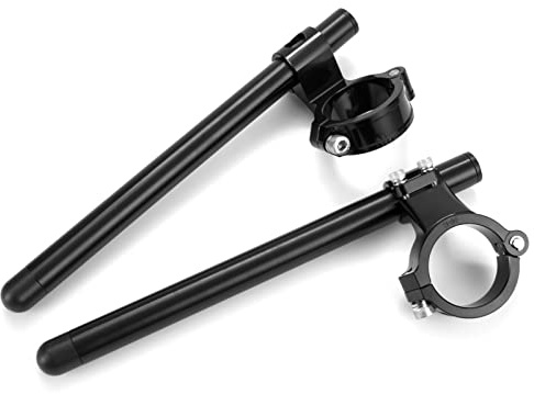 Fullibars Ø 50mm stummellenker für moto gabel Ø 50mm cafe racer stummellenker Erhöht 2.5cm mit neigung 10 °mit Lenkrohre 22.2mm aus Aluminium