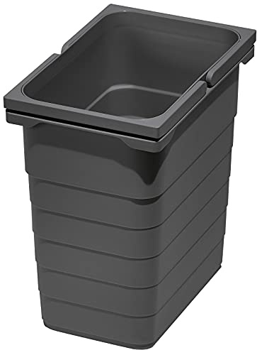 eins2vier Abfallsammler Höhe: 310 mm Volumen 8 Liter 153 x 230 mm dunkelgrau 5050 Mülleimer Abfalleimer Abfalltrenner von SOTECH