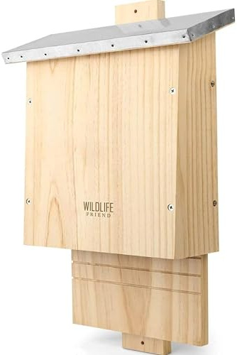 WILDLIFE FRIEND I Großer Schwerer Fledermauskasten nach NABU - verschraubt aus Massivholz & 100% wetterfest, unbehandelt, Fledermaus-Haus & Nistkasten Fledermäuse, Sommer & Winterquartier