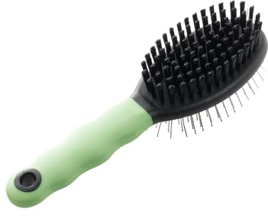 Ferplast Doppelseitige Bürste für Katzen GRO 5798, Zarte abgerundete Spitzen, Weiche Borsten, Ideal für Tiere mit kurzen, mittleren und langem Fell 19,5 x 5,5 x 5,5 cm