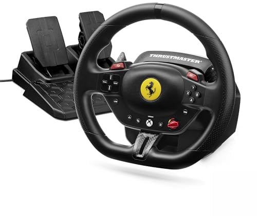 Thrustmaster T98 Ferrari 296 GTS – Offizielles Ferrari Rennlenkrad & Pedal-Set für Xbox Series X|S, Xbox One & PC – Bungee-Cord-System, Magnetische Pedale, Manettino-Wahlschalter