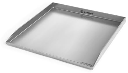 BURNHARD® Plancha Grillplatte Edelstahl für FRED Gasgrill, massiv | rostfrei, spülmaschinenfest, 41,5 x 40 x 3,5 cm – FRED Plancha